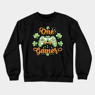 One Lucky Gamer, Funny Gamer Crewneck Sweatshirt